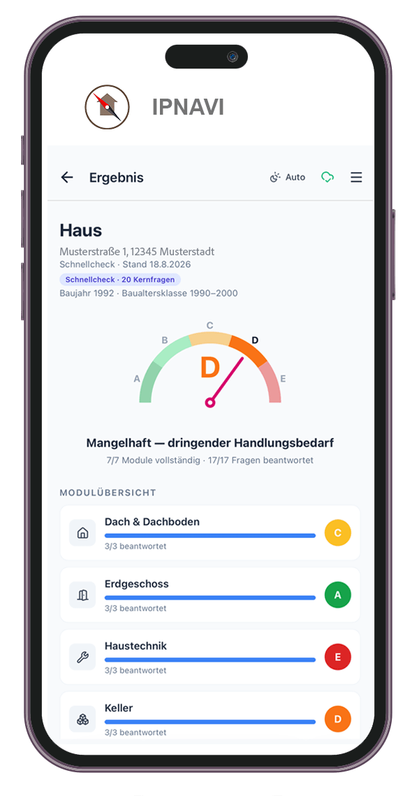 IPNAVI Anzeige Ergebnis Hausbegehung